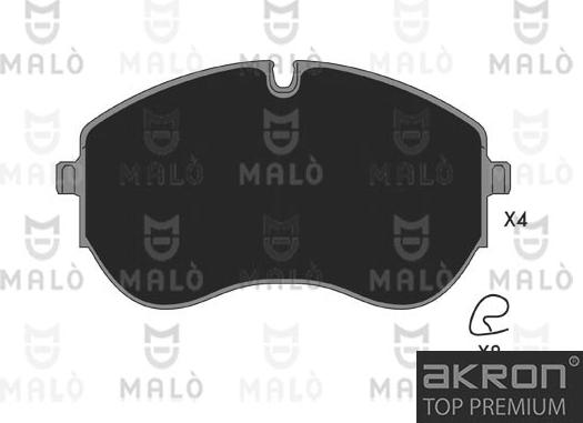 AKRON-MALÒ 1051388 - Гальмівні колодки, дискові гальма autocars.com.ua