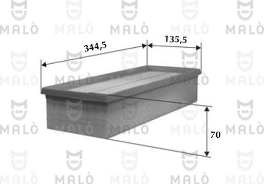 AKRON-MALÒ 1500005 - Повітряний фільтр autocars.com.ua