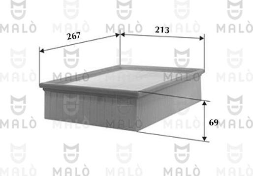 AKRON-MALÒ 1500039 - Повітряний фільтр autocars.com.ua