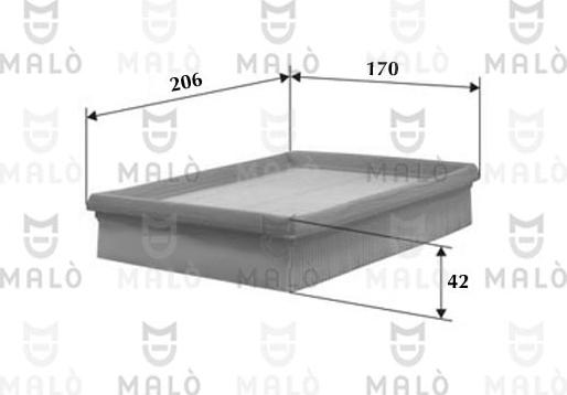 AKRON-MALÒ 1500054 - Повітряний фільтр autocars.com.ua