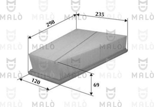 AKRON-MALÒ 1500068 - Повітряний фільтр autocars.com.ua