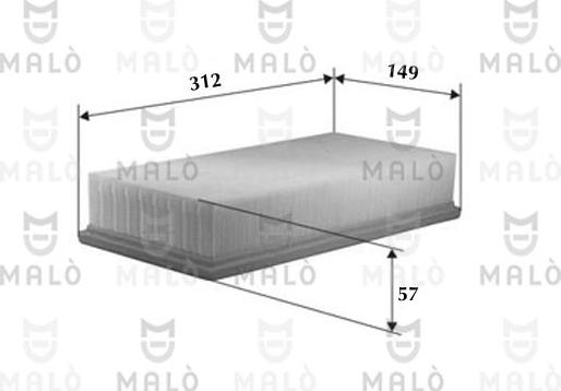 AKRON-MALÒ 1500094 - Повітряний фільтр autocars.com.ua