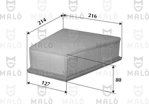 AKRON-MALÒ 1500156 - Повітряний фільтр autocars.com.ua