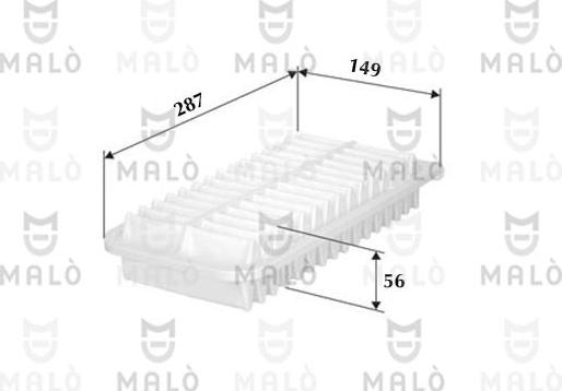 AKRON-MALÒ 1500336 - Повітряний фільтр autocars.com.ua