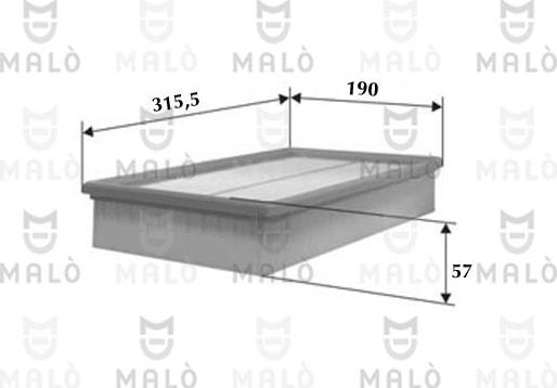 AKRON-MALÒ 1500575 - Повітряний фільтр autocars.com.ua