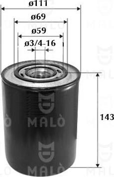 AKRON-MALÒ 1510001 - Масляний фільтр autocars.com.ua