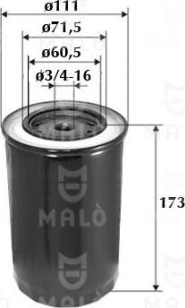 AKRON-MALÒ 1510002 - Масляний фільтр autocars.com.ua