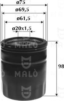 AKRON-MALÒ 1510008 - Масляний фільтр autocars.com.ua