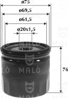 AKRON-MALÒ 1510011 - Масляний фільтр autocars.com.ua