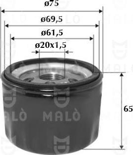 AKRON-MALÒ 1510012 - Масляний фільтр autocars.com.ua