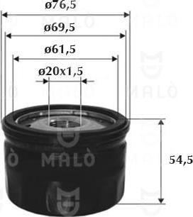 AKRON-MALÒ 1510015 - Масляний фільтр autocars.com.ua