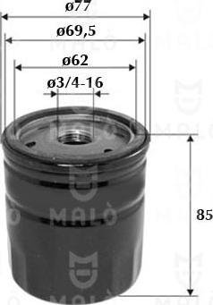 AKRON-MALÒ 1510017 - Масляний фільтр autocars.com.ua
