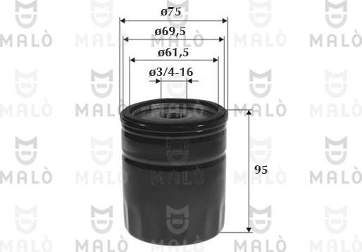 AKRON-MALÒ 1510020 - Масляний фільтр autocars.com.ua