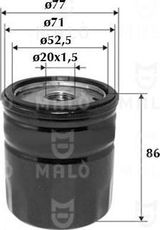 AKRON-MALÒ 1510021 - Масляний фільтр autocars.com.ua