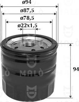 AKRON-MALÒ 1510022 - Масляний фільтр autocars.com.ua