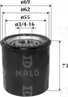 AKRON-MALÒ 1510027 - Масляний фільтр autocars.com.ua