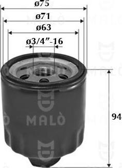 AKRON-MALÒ 1510033 - Масляний фільтр autocars.com.ua