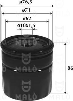 AKRON-MALÒ 1510035 - Масляний фільтр autocars.com.ua