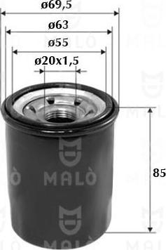 AKRON-MALÒ 1510040 - Масляний фільтр autocars.com.ua