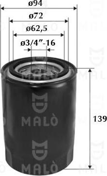 AKRON-MALÒ 1510041 - Масляний фільтр autocars.com.ua