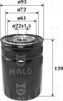 AKRON-MALÒ 1510048 - Масляний фільтр autocars.com.ua