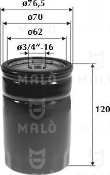 AKRON-MALÒ 1510050 - Масляний фільтр autocars.com.ua