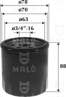 AKRON-MALÒ 1510052 - Масляний фільтр autocars.com.ua