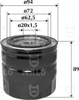 AKRON-MALÒ 1510060 - Масляний фільтр autocars.com.ua