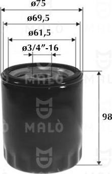 AKRON-MALÒ 1510070 - Масляний фільтр autocars.com.ua