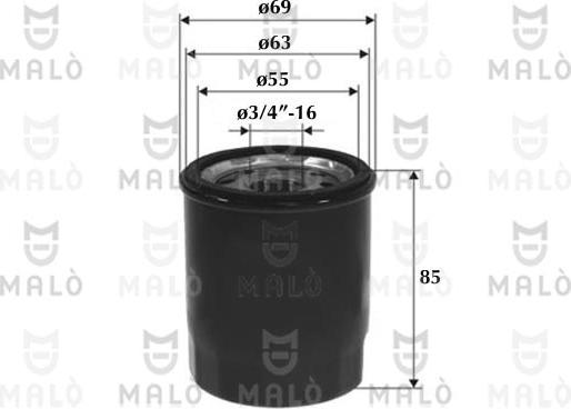 AKRON-MALÒ 1510095 - Масляний фільтр autocars.com.ua