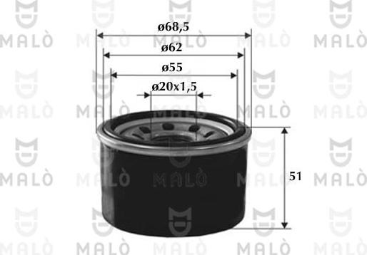 AKRON-MALÒ 1510097 - Масляний фільтр autocars.com.ua
