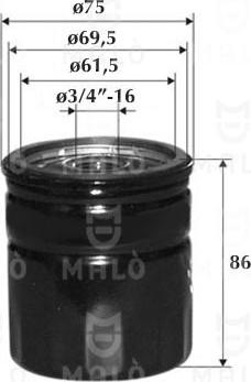 AKRON-MALÒ 1510123 - Масляний фільтр autocars.com.ua