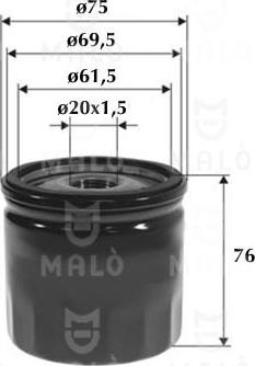 AKRON-MALÒ 1510147 - Масляний фільтр autocars.com.ua