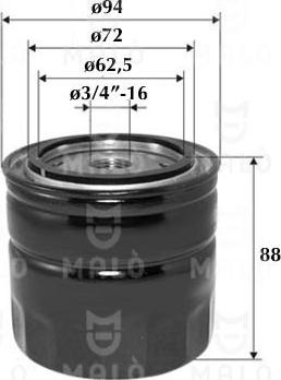 AKRON-MALÒ 1510148 - Масляний фільтр autocars.com.ua