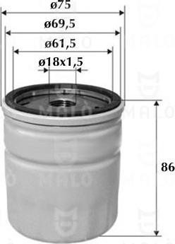 AKRON-MALÒ 1510200 - Масляний фільтр autocars.com.ua