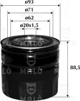 AKRON-MALÒ 1510202 - Масляний фільтр autocars.com.ua