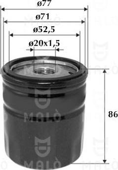 AKRON-MALÒ 1510220 - Масляний фільтр autocars.com.ua