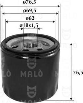 AKRON-MALÒ 1510221 - Масляний фільтр autocars.com.ua