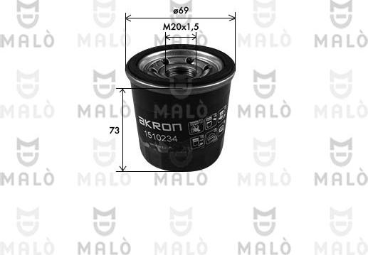AKRON-MALÒ 1510234 - Масляний фільтр autocars.com.ua