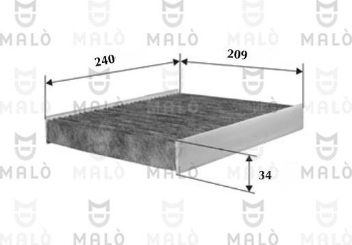 AKRON-MALÒ 1530982 - Фільтр, повітря у внутрішній простір autocars.com.ua