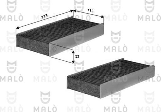 AKRON-MALÒ 1532222 - Фільтр, повітря у внутрішній простір autocars.com.ua