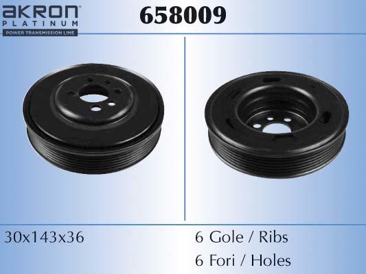 AKRON-MALÒ 658009 - Ремінний шків, колінчастий вал autocars.com.ua