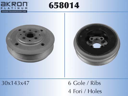 AKRON-MALÒ 658014 - Ремінний шків, колінчастий вал autocars.com.ua