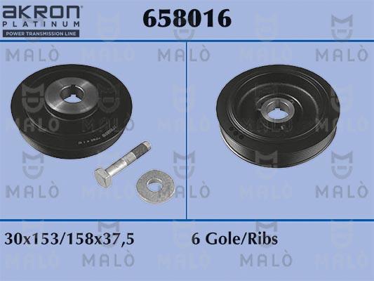 AKRON-MALÒ 658016 - Ремінний шків, колінчастий вал autocars.com.ua
