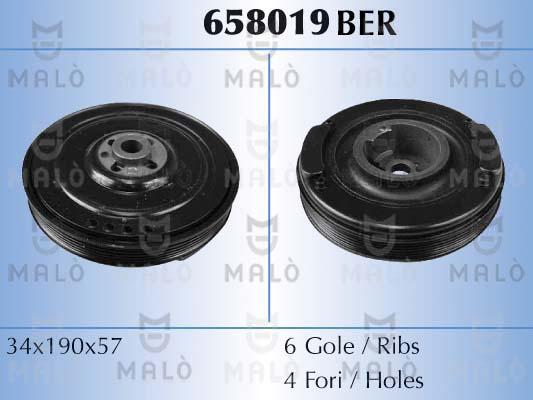 AKRON-MALÒ 658019BER - Ремінний шків, колінчастий вал autocars.com.ua