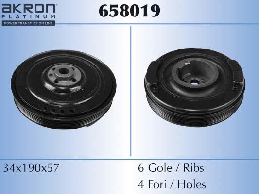 AKRON-MALÒ 658019 - Ремінний шків, колінчастий вал autocars.com.ua
