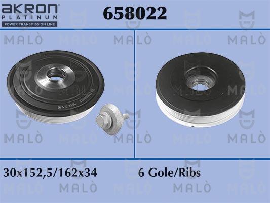 AKRON-MALÒ 658022 - Ремінний шків, колінчастий вал autocars.com.ua