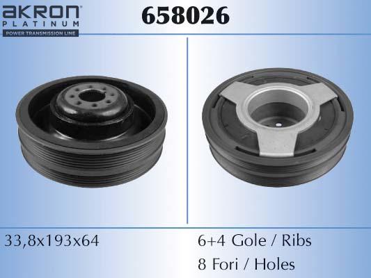 AKRON-MALÒ 658026 - Ремінний шків, колінчастий вал autocars.com.ua