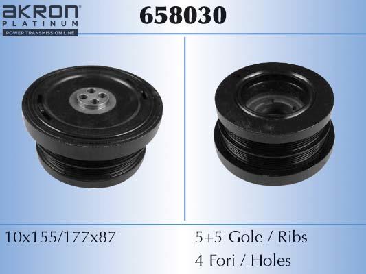 AKRON-MALÒ 658030 - Ремінний шків, колінчастий вал autocars.com.ua