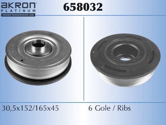 AKRON-MALÒ 658032 - Ремінний шків, колінчастий вал autocars.com.ua